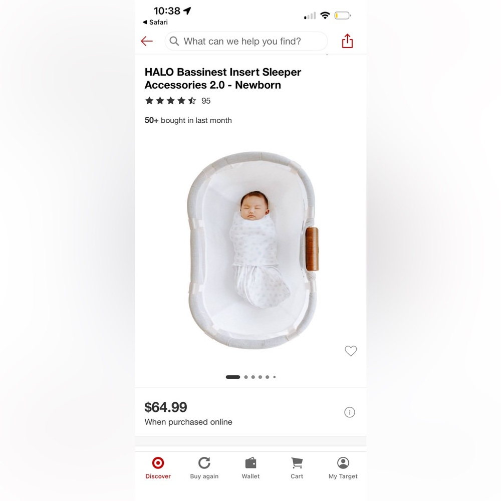 EUC halo bassinet infant insert